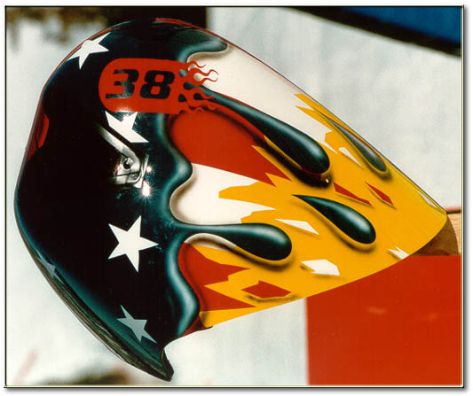 Brian Taylor's helmet - 1999 Snowmass Colorado, U.S. Speed Ski Nationals